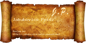 Jakubovics Pető névjegykártya